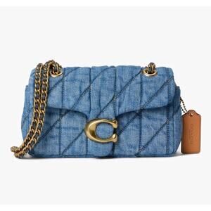 NWT COACH Tabby 20 Quilted Indigo BLUE Denim Small Shoulder Bag